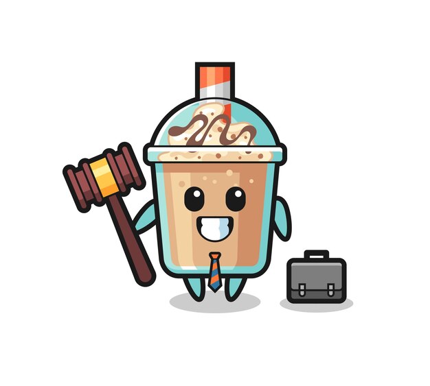 Ilustración de la mascota de batido como abogado, diseño de estilo lindo para camiseta, pegatina, elemento de logotipo