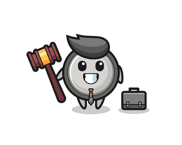 Ilustración de la mascota de la celda de botón como abogado