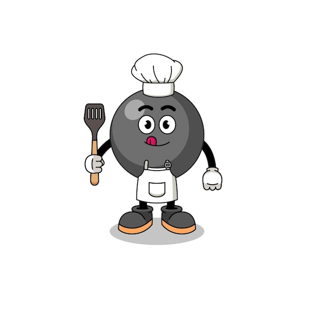 Ilustración de la mascota del chef de símbolo de punto
