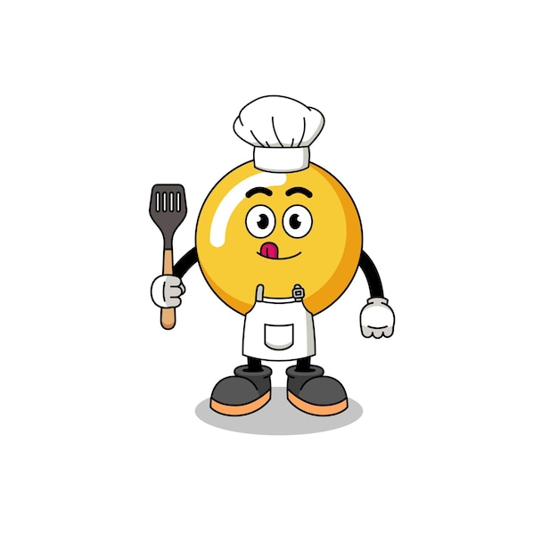 Ilustración de la mascota del chef de yema de huevo