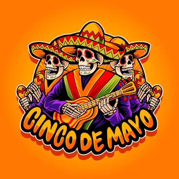 Ilustración de la mascota de cinco de mayo