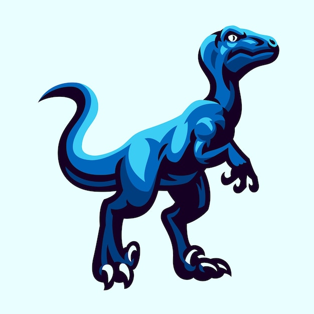 Ilustración de mascota de dinosaurios rapaces