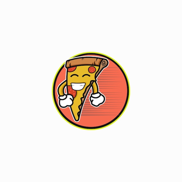 Ilustración de mascota divertida de pizza