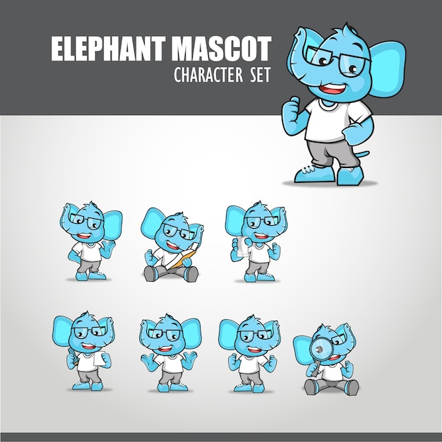 Ilustración de mascota elefante