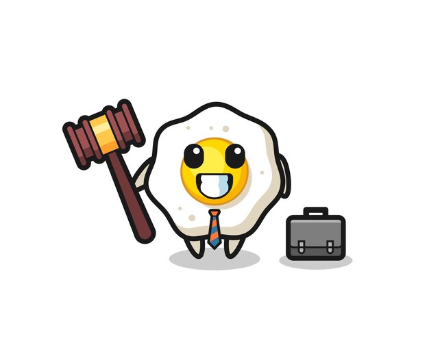 Ilustración de la mascota del huevo frito como abogado, diseño de estilo lindo para camiseta, pegatina, elemento de logotipo