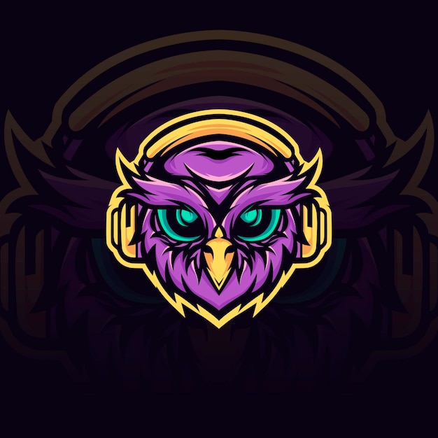 Ilustración de mascota de juego de búho