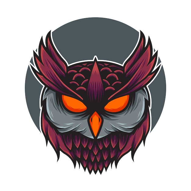 Ilustración de mascota de logotipo de cabeza de búho