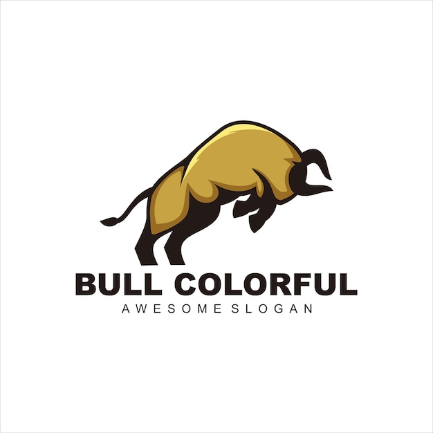 ilustración de mascota de logotipo colorido de salto de toro