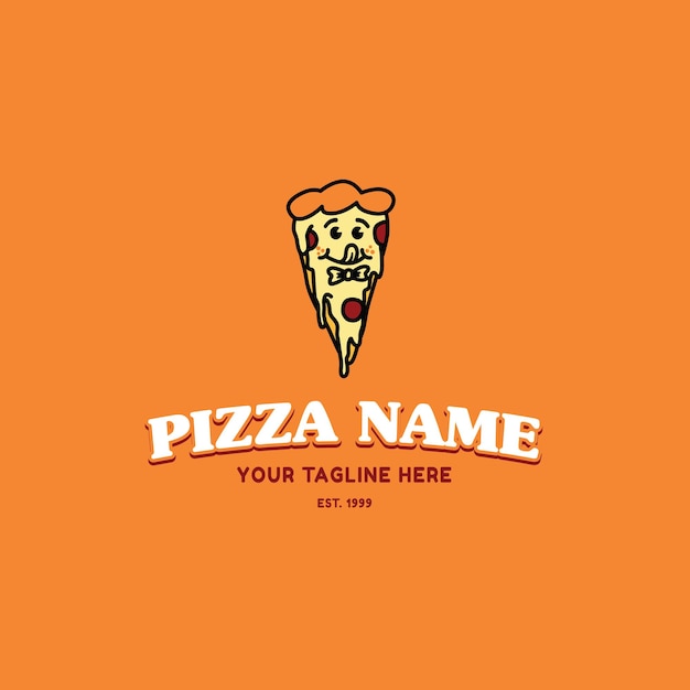 Ilustración de mascota de logotipo de pizza