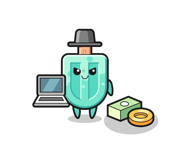 Ilustración de mascota de paletas heladas como un lindo diseño de hacker