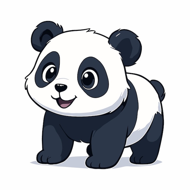 Ilustración de la mascota del pequeño panda de dibujos animados