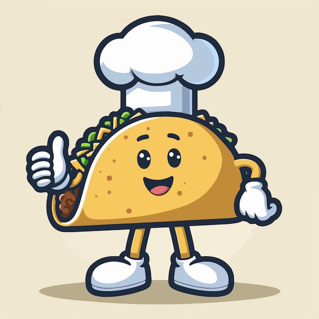 Ilustración de una mascota de personaje de dibujos animados de un chef de sándwich dando un pulgar hacia arriba