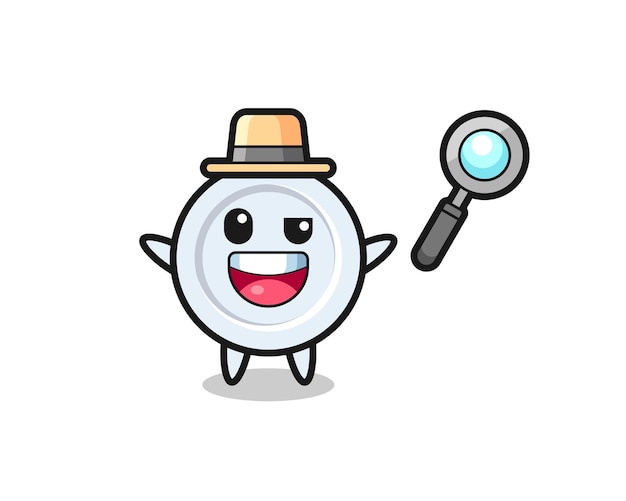 Ilustración de la mascota del plato como detective que logra resolver un caso