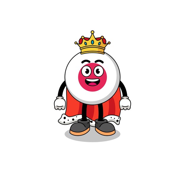 Ilustración de la mascota del rey de la bandera de Japón