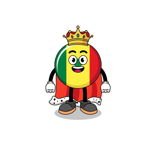 Ilustración de la mascota del rey de la bandera de senegal