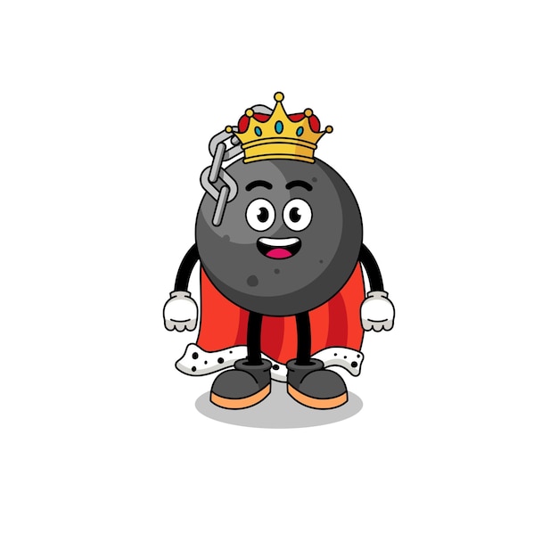 Ilustración de la mascota del rey de la bola de demolición