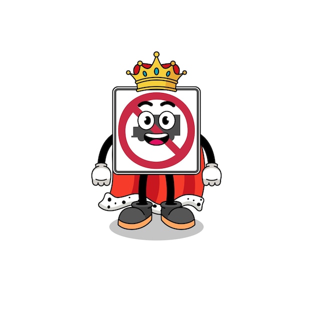 Ilustración de la mascota del rey de la señal de tráfico de ningún camión