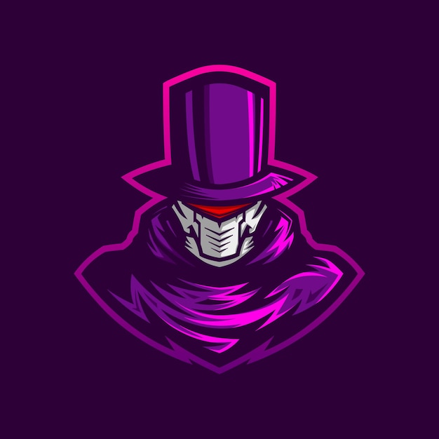 Ilustración de la mascota robot futurista Cyberpunk