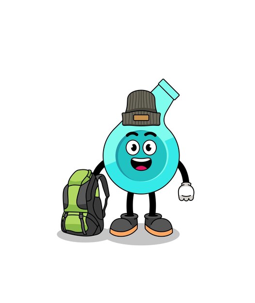 Ilustración de la mascota del silbato como excursionista
