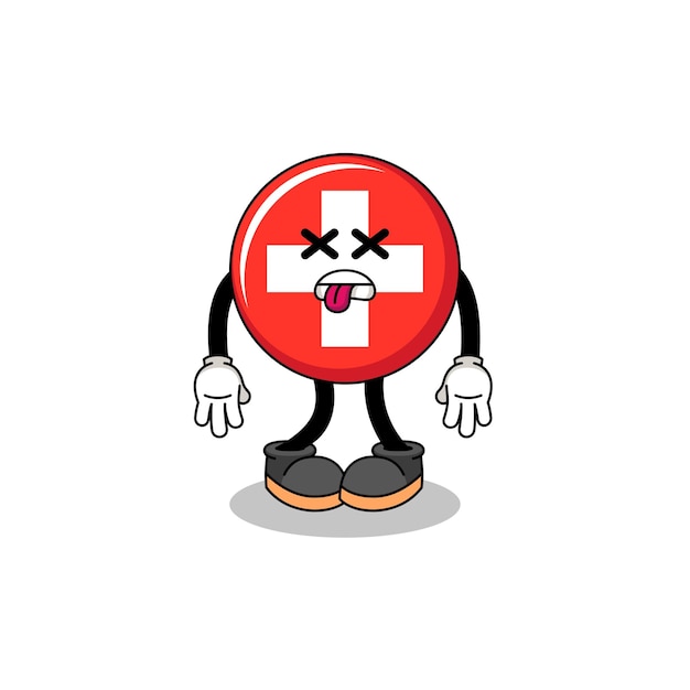 La ilustración de la mascota de Suiza está muerta