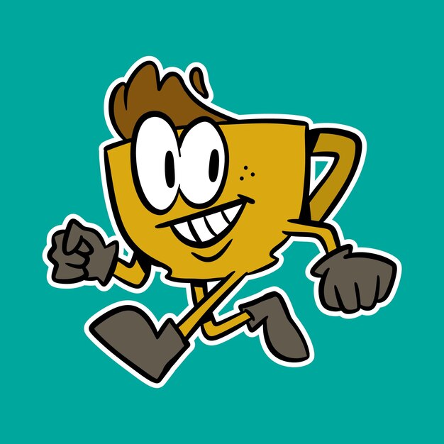 Ilustración de la mascota de la taza groovy