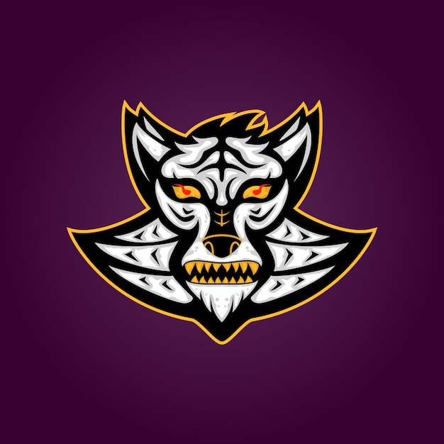 ilustración de la mascota del tigre blanco para el diseño moderno del logotipo del juego adecuado para el emblema del logotipo del deporte electrónico