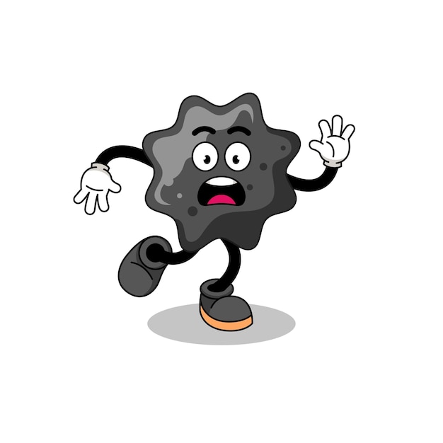 Ilustración de mascota de tinta deslizante