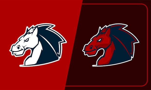 Ilustración de mascota de vector premium de cabeza de mustang enojado