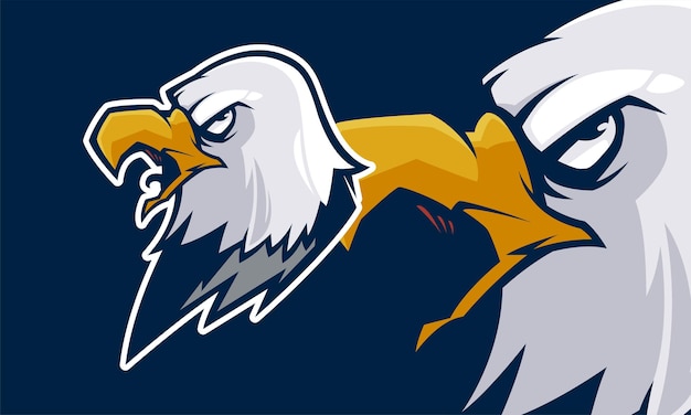 Ilustración de mascota de vector premium de concepto colorido de mascota de cabeza de águila