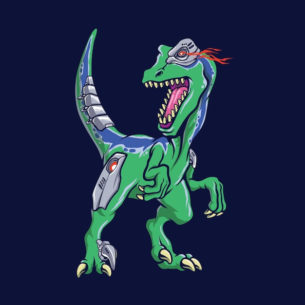 Ilustración de mascota velociraptor