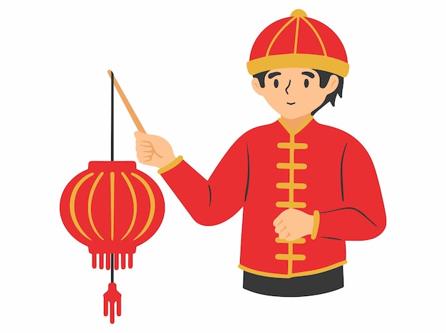 Vector ilustración masculina del año nuevo chino.