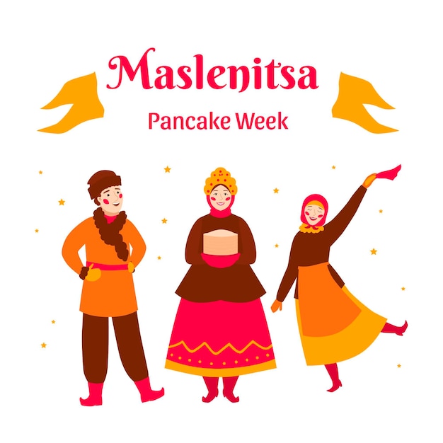 Ilustración de maslenitsa dibujada a mano