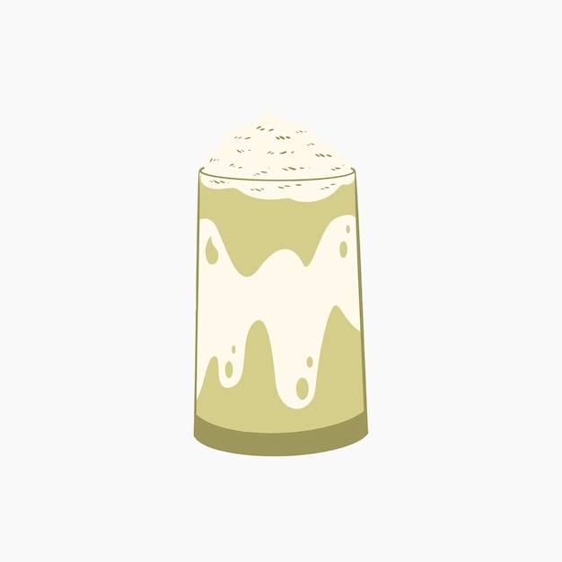 Ilustración de matcha latte helado