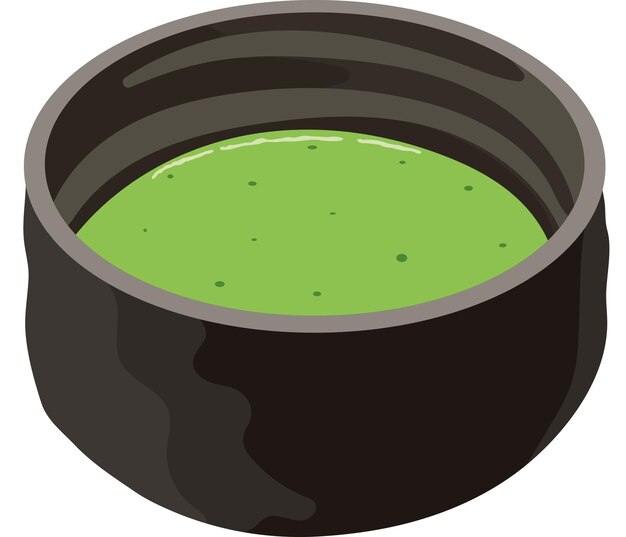 Ilustración de matcha o té verde japonés aislado sobre un fondo blanco