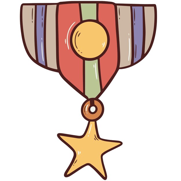 Vector ilustración de una medalla con una estrella en ella