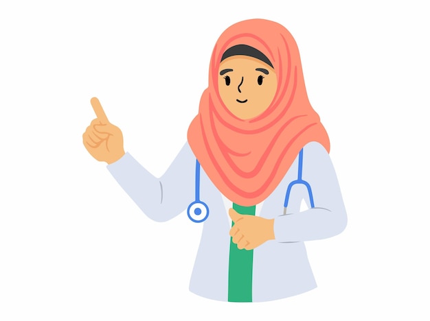 Ilustración de una médica musulmana