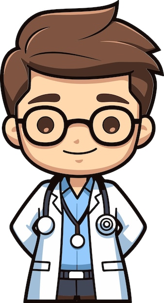 Vector ilustración de médicos hechos a mano momentos médicos vectorizados héroes de la atención médica imágenes de médicos