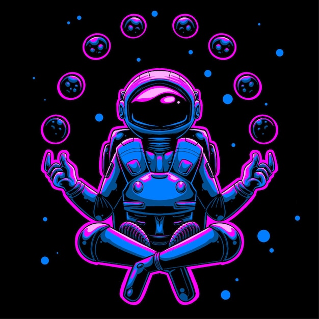 ilustración de la meditación del astronauta