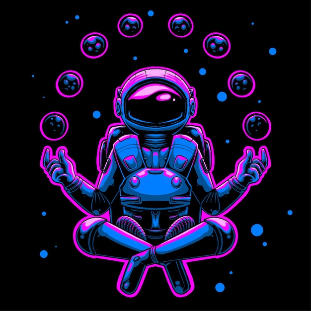 ilustración de la meditación del astronauta