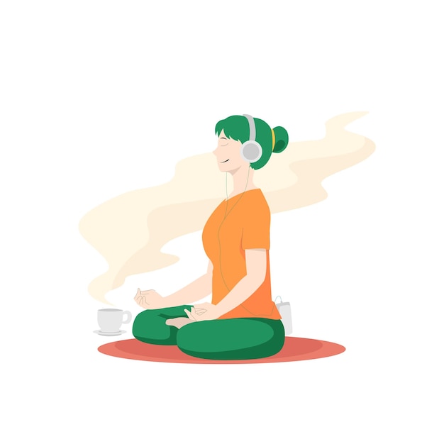 Ilustración de meditación de fin de semana