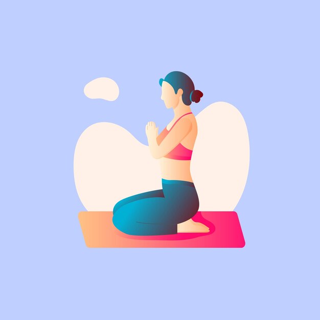 Ilustración de la meditación de la mujer