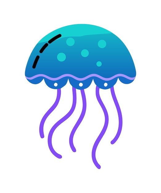 Ilustración de la medusa azul