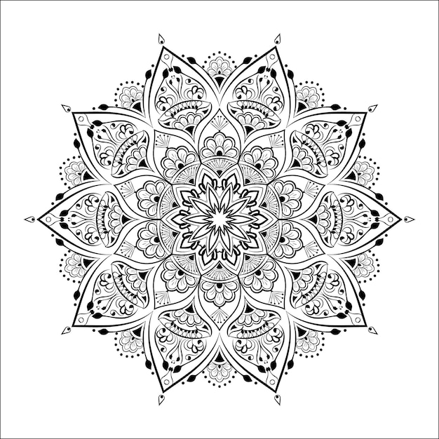 Vector ilustración de mehndi de estilo floral gris