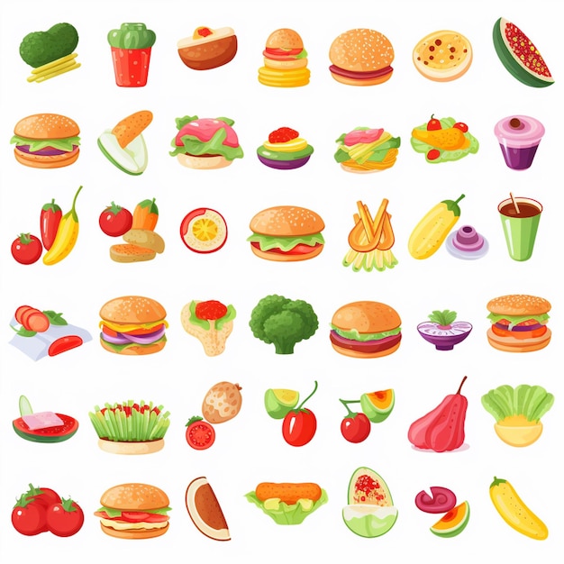 Ilustración de menú vectorial comida comida de carne restaurante popular conjunto de almuerzo icono cena bocadillo