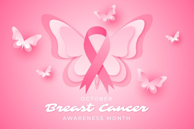 Vector ilustración del mes de concientización sobre el cáncer de mama degradado