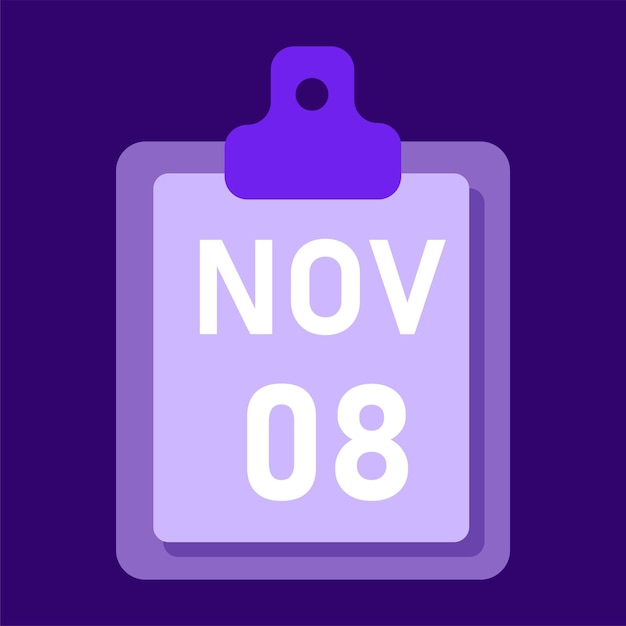 Ilustración del mes de noviembre en el estilo del portapapeles