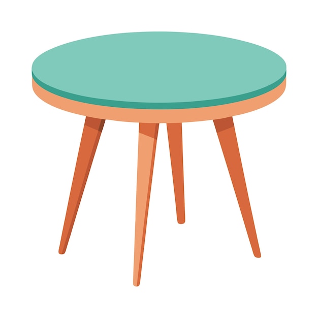 Ilustración de una mesa de comedor redonda aislada