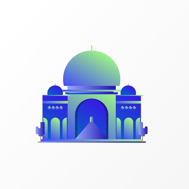 Ilustración de la mezquita islámica adecuada para eventos islámicos