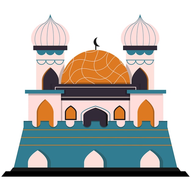 Vector ilustración de la mezquita de ramadhan