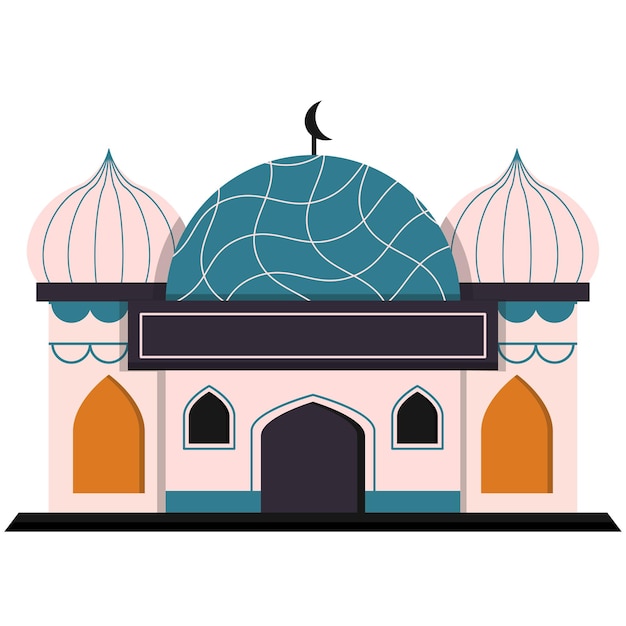 Vector ilustración de la mezquita de ramadhan